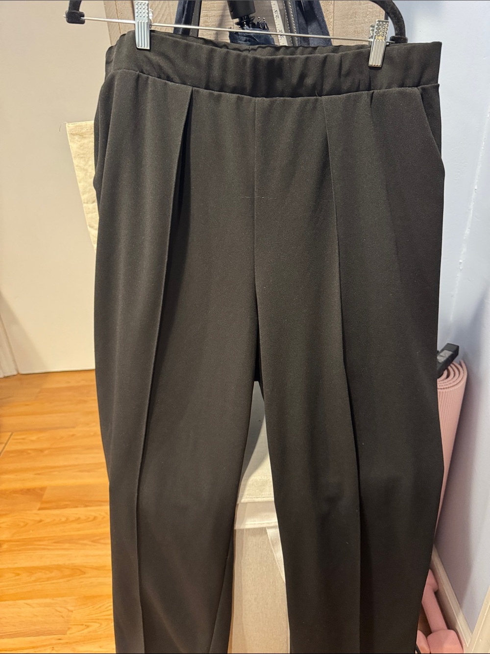 H&M Black Boot Cut Pants with Front Pleats